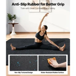 VEVOR Puzzle Exercise Mat, 12 PCS Fitness Equipment Mats, 24 x 24 x 0.4 in, High-Density EVA Foam Mats Set, Interlocking Rubber Soft Tiles, Protective Floor Padding with White Dots for Home Gym Office