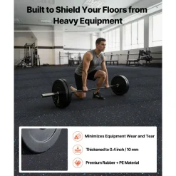 VEVOR Puzzle Exercise Mat, 12 PCS Fitness Equipment Mats, 24 x 24 x 0.4 in, High-Density EVA Foam Mats Set, Interlocking Rubber Soft Tiles, Protective Floor Padding with White Dots for Home Gym Office