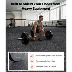 VEVOR Puzzle Exercise Mat, 24 PCS Fitness Equipment Mats, 24 x 24 x 0.4 in, High-Density EVA Foam Mats Set, Interlocking Rubber Soft Tiles, Protective Floor Padding with White Dots for Home Gym Office