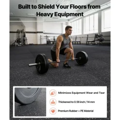 VEVOR Puzzle Exercise Mat, 24 PCS Fitness Equipment Mats, 24 x 24 x 0.56 in, High-Density EVA Foam Mats Set, Interlocking Rubber Soft Tiles, Protective Floor Padding with Gray Dots for Home Gym Office