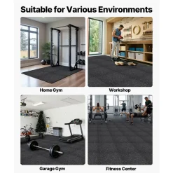 VEVOR Puzzle Exercise Mat, 12 PCS Fitness Equipment Mats, 24 x 24 x 0.56 in, High-Density EVA Foam Mat Set, Interlocking Rubber Soft Tiles, Protective Floor Padding with White Dots for Home Gym Office