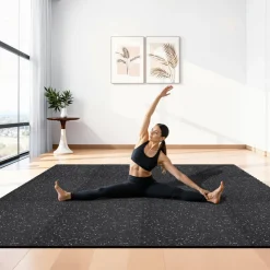 VEVOR Puzzle Exercise Mat, 12 PCS Fitness Equipment Mats, 24 x 24 x 0.4 in, High-Density EVA Foam Mats Set, Interlocking Rubber Soft Tiles, Protective Floor Padding with Gray Dots for Home Gym Office