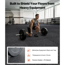 VEVOR Puzzle Exercise Mat, 12 PCS Fitness Equipment Mats, 24 x 24 x 0.4 in, High-Density EVA Foam Mats Set, Interlocking Rubber Soft Tiles, Protective Floor Padding with Gray Dots for Home Gym Office