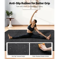 VEVOR Puzzle Exercise Mat, 12 PCS Fitness Equipment Mats, 24 x 24 x 0.4 in, High-Density EVA Foam Mats Set, Interlocking Rubber Soft Tiles, Protective Floor Padding with Gray Dots for Home Gym Office