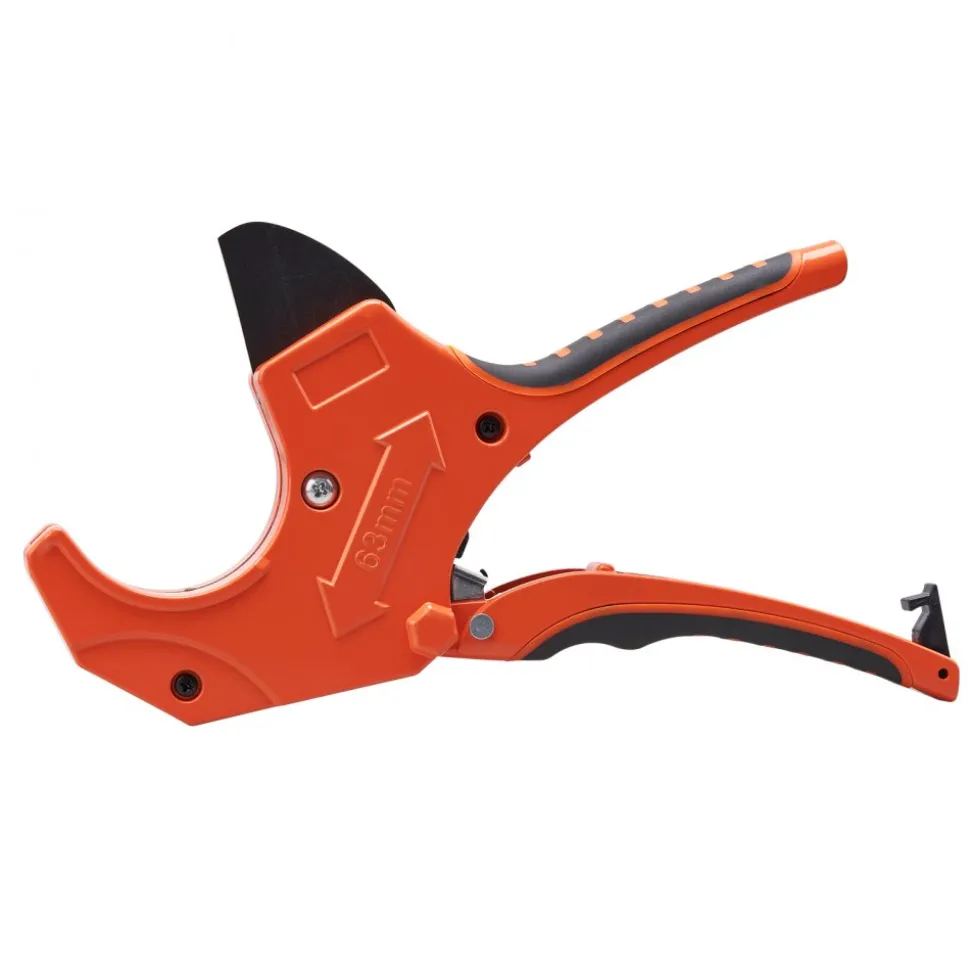 VEVOR PVC Pipe Cutter, 0-2-1/2" O.D. Ratcheting PVC Pipe Cutter, Heavy Duty Tube Cutting Tool with Spare SK5 Blade for PVC, CPVC, PP-R, PEX, PE, Rubber Hoses