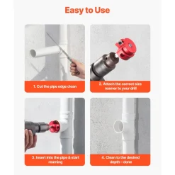 VEVOR PVC Pipe Reamer Kit, 9-Piece, PVC Fitting Socket Saver, Includes 1/2