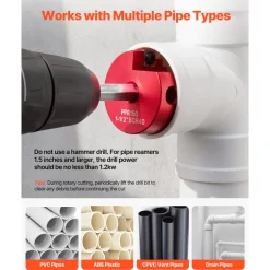 VEVOR PVC Pipe Reamer Kit, 9-Piece, PVC Fitting Socket Saver, Includes 1/2