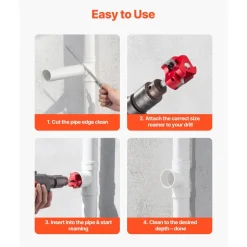 VEVOR PVC Pipe Reamer Kit, 7-Piece, 3 Blades PVC Fitting Socket Saver, Includes 1/2