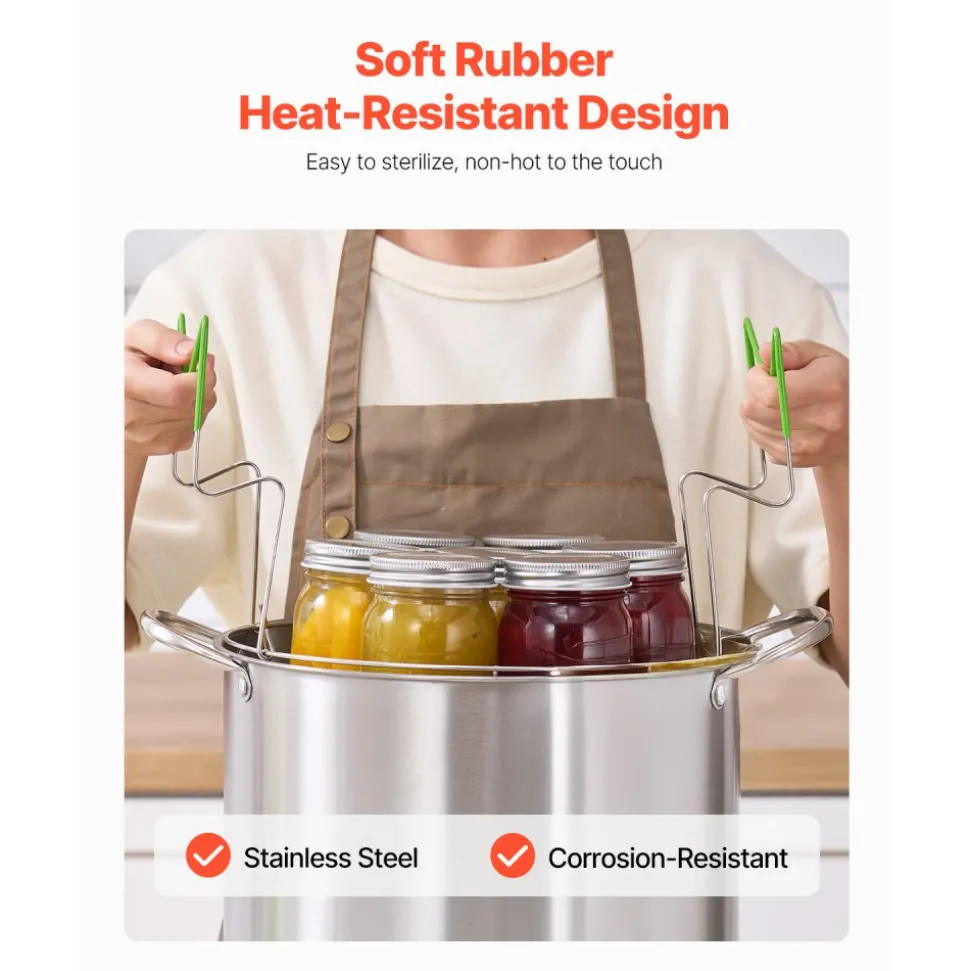 VEVOR 21 QT Canning Pot with Rack and Lid, Stainless Steel Waterbath Canner with Dual Handle and Glass Lid, Compatible with All Cooktops: Induction, Gas, Electric, Glass, Ceramic, Halogen