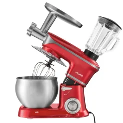 VEVOR 6.3 Qt 3-in-1 Tilt Head Stand Mixer 400W Electric Dough Mixer, Multifunctional Food Kitchen Mixer with Stainless Steel Bowl, Meat Grinder and Blender Attachments, Dough Hook, Whisk, Beater