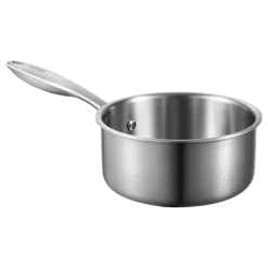 VEVOR 1.5 QT Saucepan, Stainless Steel Saucepan with Glass Lid, Multipurpose Nonstick Stainless Steel Small Cooking Sauce Pot with Ergonomic Handle, Friendly for Oven, Dishwasher, Induction Cooker