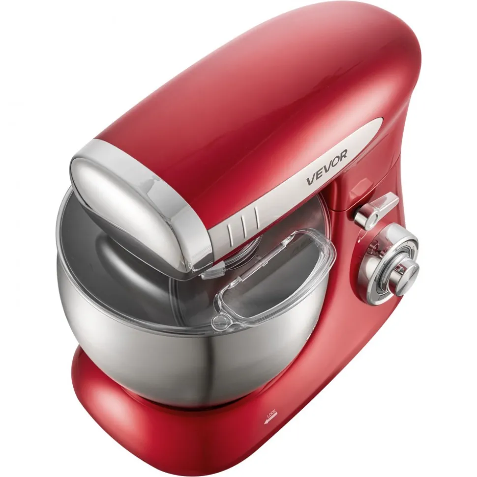 VEVOR 7.4 Qt Tilt Head Stand Mixer 500W Electric Dough Mixer, 6 Speeds with Pulse Food Kitchen Mixer with Stainless Steel Bowl, Splash Guard, Dough Hook, Whisk, Beater, for Baking Mixing