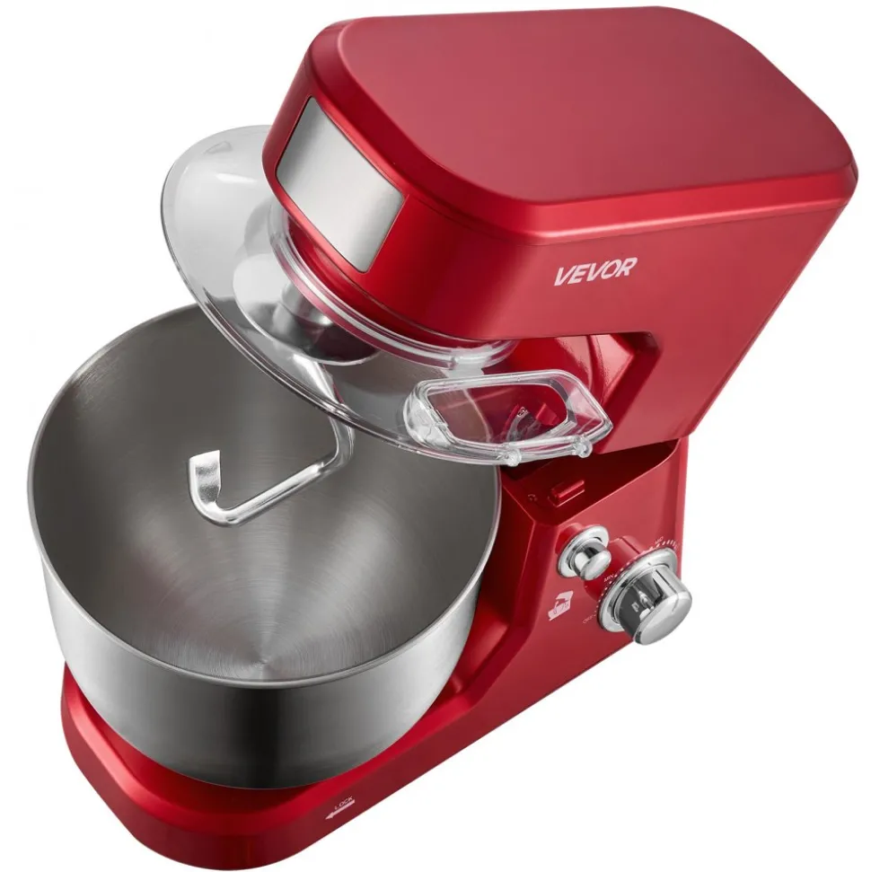 VEVOR 5.3+4.2 Qt Tilt Head Stand Mixer 400W Electric Dough Mixer, 3 Speeds Food Kitchen Mixer with Stainless Steel Bowl, Splash Guard, Dough Hook, Whisk, Beater, for Baking Mixing Whipping
