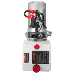 VEVOR 4 Quart Hydraulic Power Unit, Single Acting Dump Trailer Pump, 3200 PSI Max Relief Pressure & 0.91 GPM Flow Rate, DC 12V Hydraulic Pump with Metal Reservoir for Dump Trailer Car Lifting