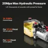 VEVOR 3 Quart Hydraulic Power Unit, Double Acting Dump Trailer Pump, 3200 PSI Max Relief Pressure & 0.91 GPM Flow Rate, DC 12V Hydraulic Pump with Metal Reservoir for Dump Trailer Car Lifting