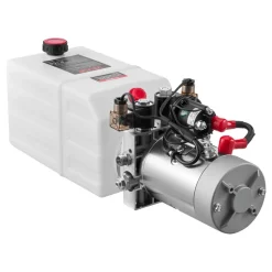 VEVOR 6 Quart Hydraulic Power Unit, Double Acting Dump Trailer Pump, 3200 PSI Max Relief Pressure & 0.91 GPM Flow Rate, DC 12V Hydraulic Pump with Metal Reservoir for Dump Trailer Car Lifting