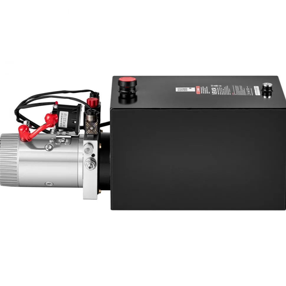 VEVOR 20 Quart Hydraulic Pump, Double Acting Dump Trailer Pump, 3200PSI Max Relief Pressure, 0.91 GPM Flow Rate, DC12V 1.6KW Hydraulic Power Unit for Dump Trailer Car Lifting (Horizontal Installation)