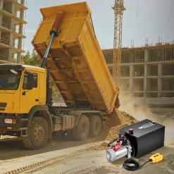 VEVOR 20 Quart Hydraulic Pump, Double Acting Dump Trailer Pump, 3200PSI Max Relief Pressure, 0.91 GPM Flow Rate, DC12V 1.6KW Hydraulic Power Unit for Dump Trailer Car Lifting (Horizontal Installation)