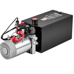 VEVOR 10 Quart Hydraulic Pump, Double Acting Hydraulic Trailer Pump, 3200PSI Max Relief Pressure, 0.91GPM Flow Rate, DC12V 1.6KW Power Unit for Dump Trailer Car Lifting (Horizontal Installation)