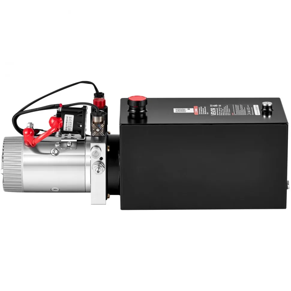 VEVOR 10 Quart Hydraulic Pump, Double Acting Hydraulic Trailer Pump, 3200PSI Max Relief Pressure, 0.91GPM Flow Rate, DC12V 1.6KW Power Unit for Dump Trailer Car Lifting (Horizontal Installation)