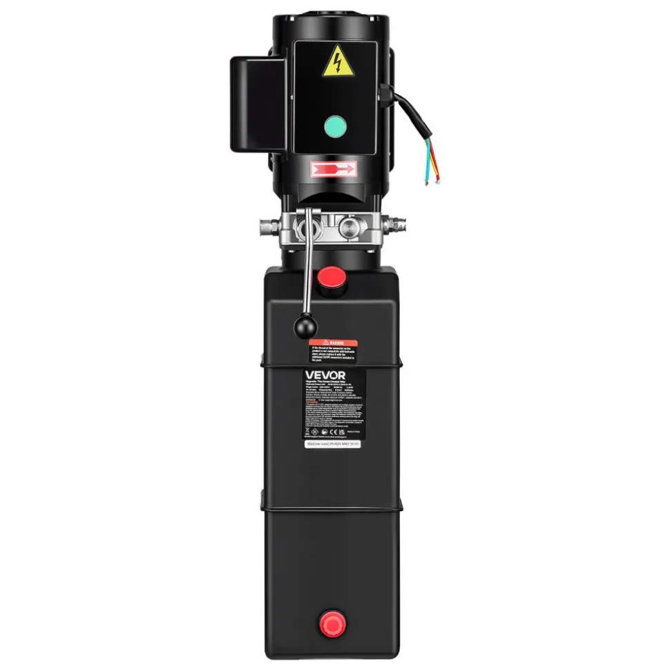 VEVOR 15 Quart Hydraulic Pump, 2.2KW Hydraulic Motor Dump Trailer Pump Single Acting, 3200 PSI Max Relief Pressure, 1.7 GPM Flow Rate, AC220-240V Hydraulic Power Unit Car Lift (Vertical Installation)