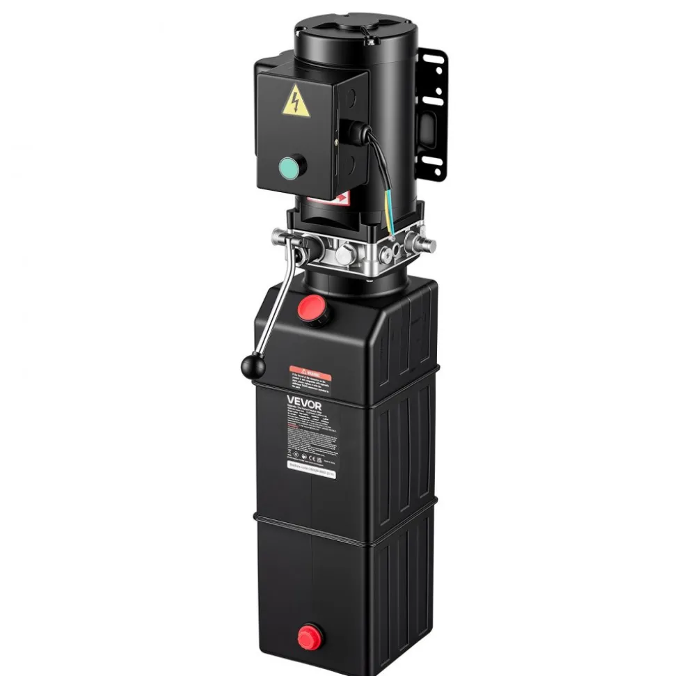 VEVOR 15 Quart Hydraulic Pump, 2.2KW Hydraulic Motor Dump Trailer Pump Single Acting, 3200 PSI Max Relief Pressure, 1.7 GPM Flow Rate, AC220-240V Hydraulic Power Unit Car Lift (Vertical Installation)