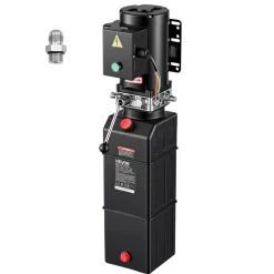 VEVOR 14 Quart Hydraulic Pump, 2.2KW Hydraulic Dump Trailer Pump Single Acting, 3200 PSI Max Relief Pressure, 1.7 GPM Flow Rate, AC220-240V Hydraulic Power Unit Car Lift (Vertical Installation)