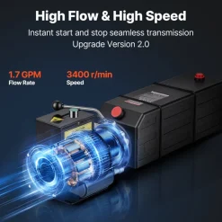 VEVOR 14 Quart Hydraulic Pump, 2.2KW Hydraulic Dump Trailer Pump Single Acting, 3200 PSI Max Relief Pressure, 1.7 GPM Flow Rate, AC220-240V Hydraulic Power Unit Car Lift (Vertical Installation)