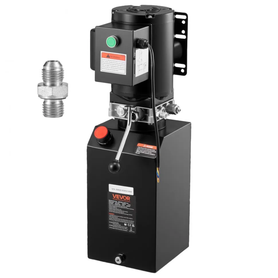 VEVOR 15 Quart Hydraulic Pump, 2.2KW Hydraulic Motor Dump Trailer Pump Single Acting, 3200 PSI Max Relief Pressure, 1.7 GPM Flow Rate, AC220-240V Hydraulic Power Unit Car Lift (Vertical Installation)
