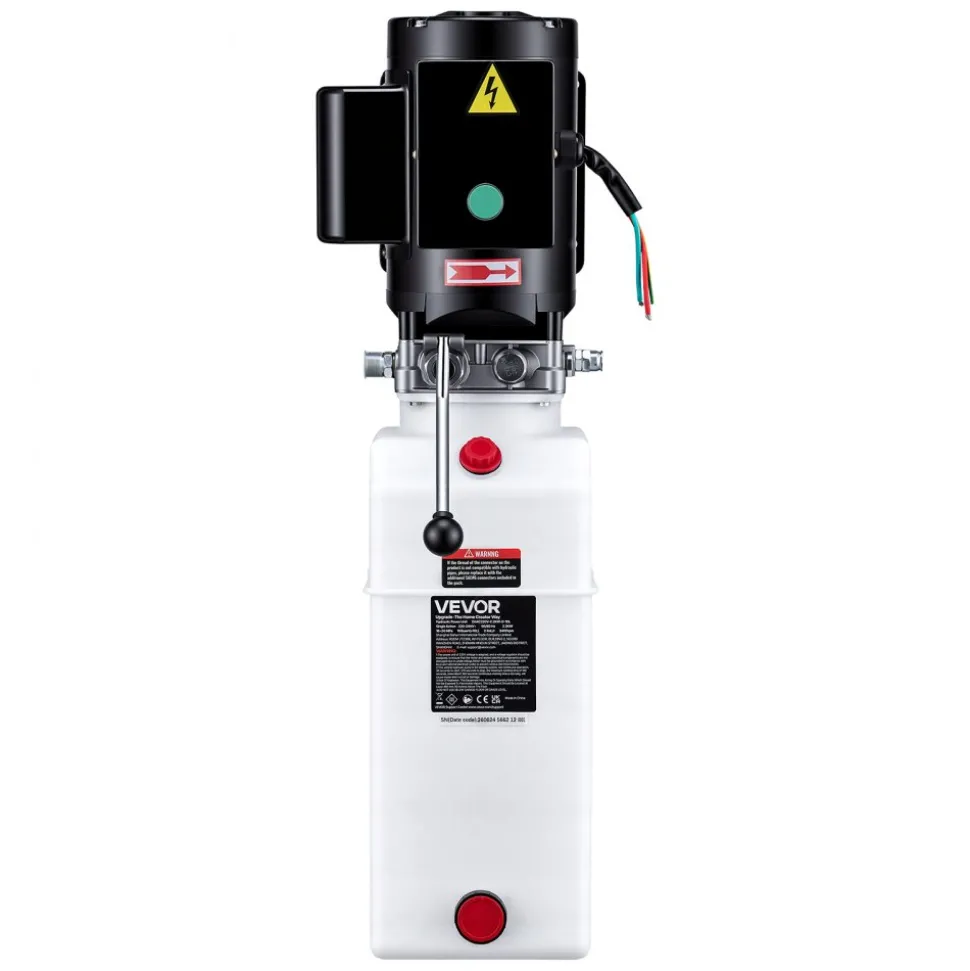 VEVOR 15 Quart Hydraulic Pump, 2.2KW Hydraulic Dump Trailer Pump Single Acting, 3200 PSI Max Relief Pressure, 1.7 GPM Flow Rate, AC220-240V Hydraulic Power Unit Car Lift (Vertical Installation)