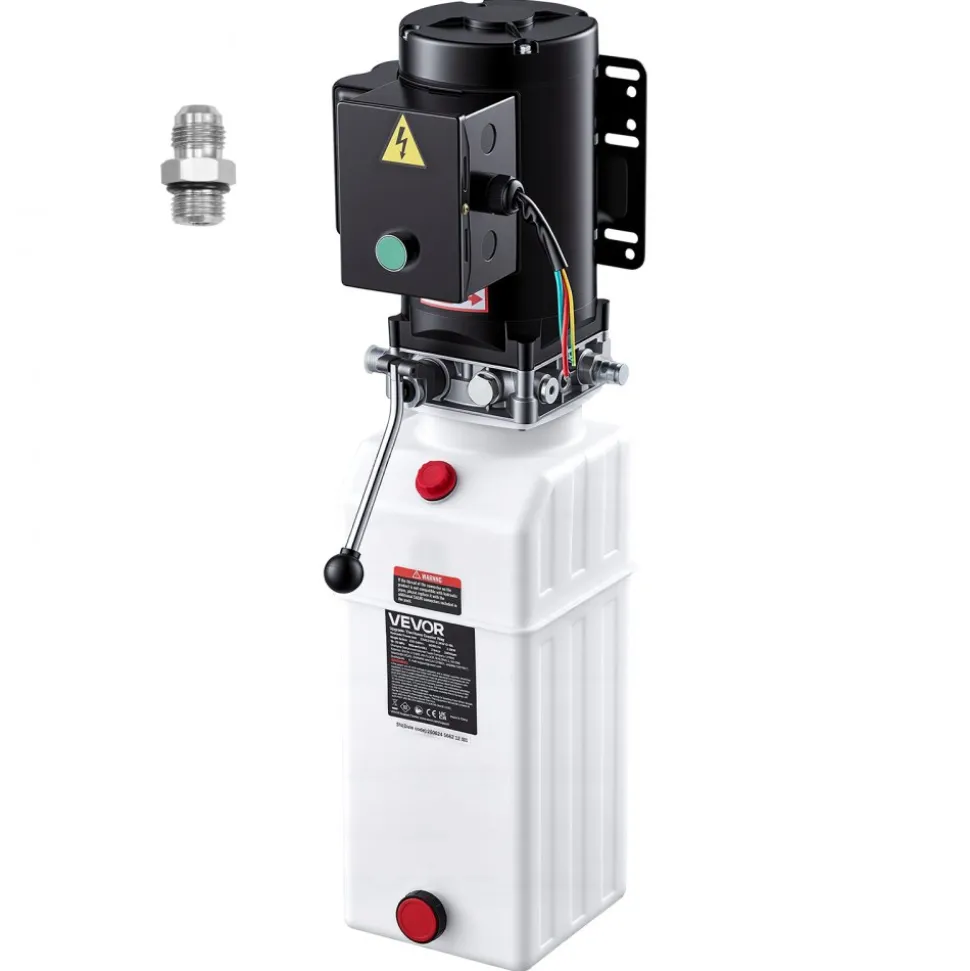 VEVOR 15 Quart Hydraulic Pump, 2.2KW Hydraulic Dump Trailer Pump Single Acting, 3200 PSI Max Relief Pressure, 1.7 GPM Flow Rate, AC220-240V Hydraulic Power Unit Car Lift (Vertical Installation)