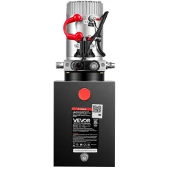 VEVOR 8 Quart Hydraulic Pump, Single Acting Hydraulic Power Unit, 3200 PSI Max Relief Pressure, 0.91 GPM Flow Rate, DC12V 1.6KW Power Unit for Dump Trailer Car Lifting (Horizontal Installation)