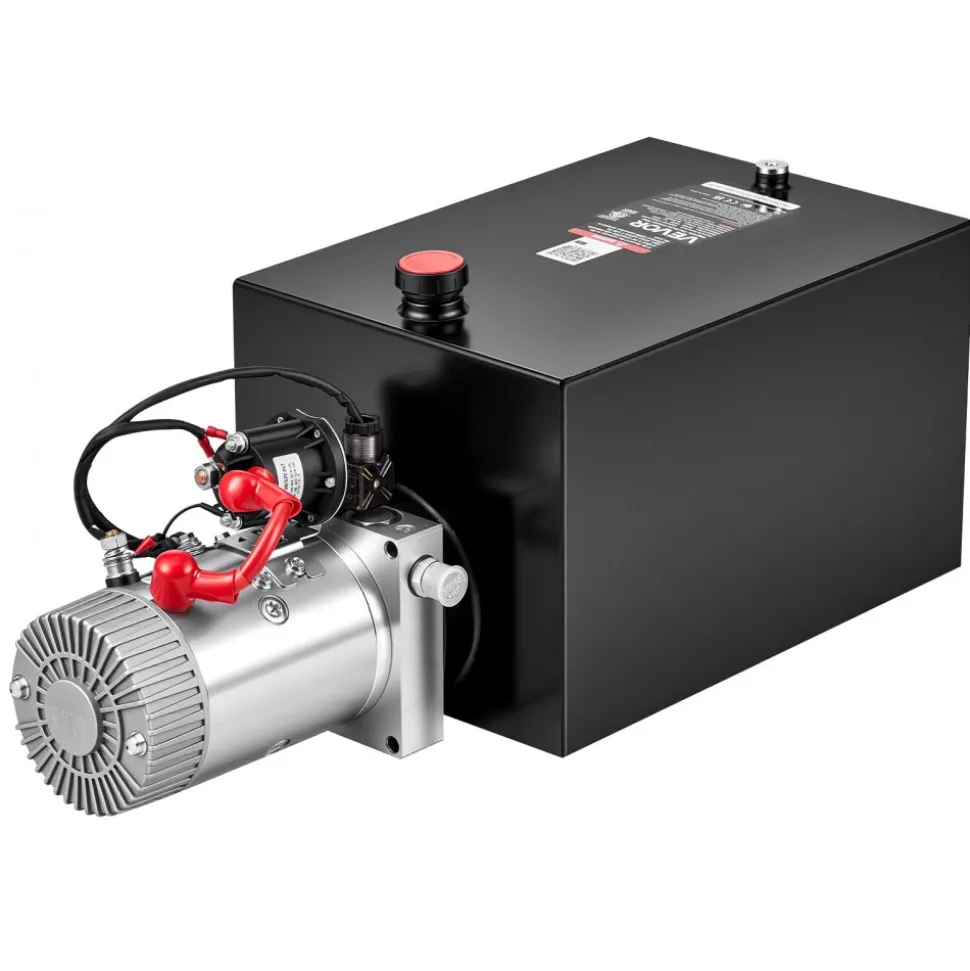 VEVOR 20 Quart Hydraulic Pump, Single Acting Hydraulic Power Unit, 3200 PSI Max Relief Pressure, 0.91 GPM Flow Rate, DC12V 1.6KW Power Unit for Dump Trailer Car Lifting (Horizontal Installation)
