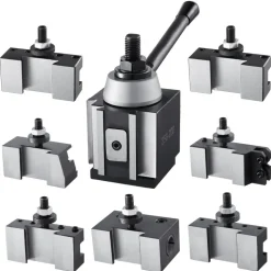 VEVOR Quick Change Tool Post Set, 8 Pcs, Includes Lathe Tool Holders, Piston Type Tool Post with Turning Tool Holder Accessories, for Mini Lathe & Metal Lathe 10