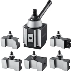 VEVOR Quick Change Tool Post Set, 6 Pcs, Includes Lathe Tool Holders, Wedge Type Tool Post with Turning Tool Holder Accessories, for Mini Lathe & Metal Lathe 10