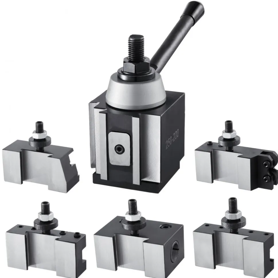 VEVOR Quick Change Tool Post Set, 6 Pcs, Includes Lathe Tool Holders, Wedge Type Tool Post with Turning Tool Holder Accessories, for Mini Lathe & Metal Lathe 10"-15" Swing, Durable Steel Material
