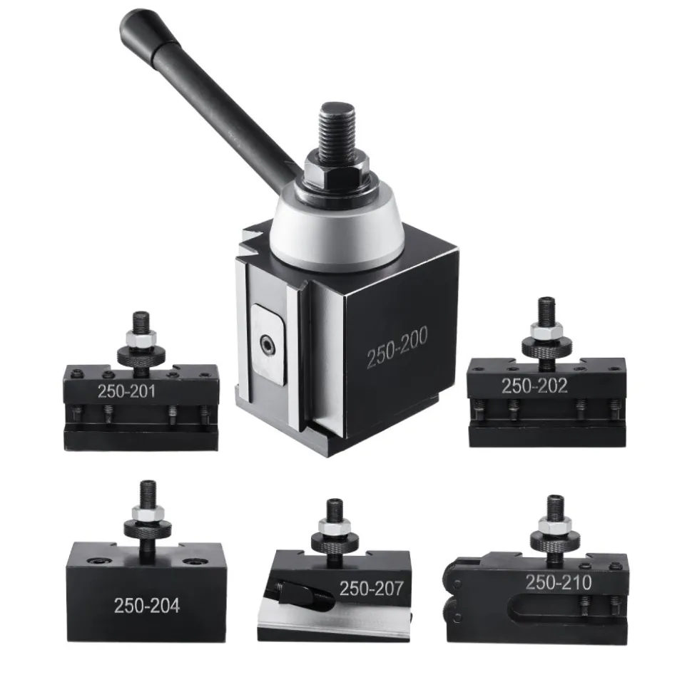 VEVOR Quick Change Tool Post Set, 6 Pcs, Includes Lathe Tool Holders, Wedge Type Tool Post with Turning Tool Holder Accessories, for Mini Lathe & Metal Lathe 10"-15" Swing, Durable Steel Material