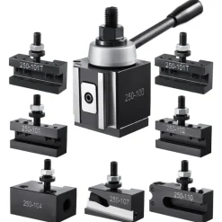VEVOR Quick Change Tool Post Set, 8 Pcs, Includes Lathe Tool Holders, Wedge Type Tool Post with Turning Tool Holder Accessories, Fit for Mini Lathe & Metal Lathe 6