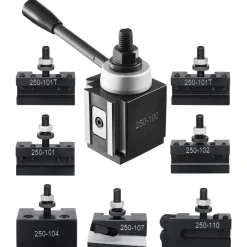VEVOR Quick Change Tool Post Set, 8 Pcs, Includes Lathe Tool Holders, Wedge Type Tool Post with Turning Tool Holder Accessories, Fit for Mini Lathe & Metal Lathe 6