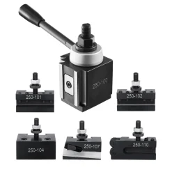 VEVOR Quick Change Tool Post Set, 6 Pcs, Includes Lathe Tool Holders, Piston Type Tool Post with Turning Tool Holder Accessories, Fit for Mini Lathe & Metal Lathe 6"-12" Swing, Durable Steel Material
