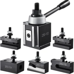 VEVOR Quick Change Tool Post Set, 6 Pcs, Includes Lathe Tool Holders, Piston Type Tool Post with Turning Tool Holder Accessories, Fit for Mini Lathe & Metal Lathe 6