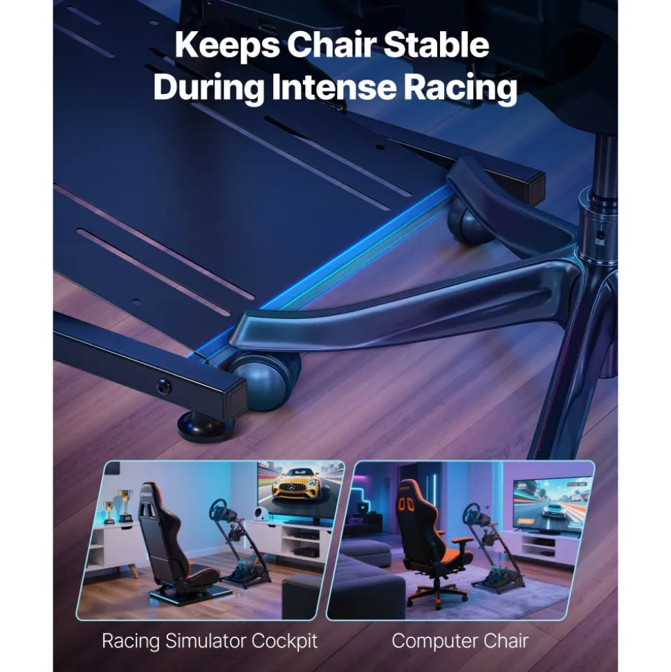 VEVOR Racing Wheel Stand, Adjustable & Foldable Simulator Stand for Logitech G29 G27 G920 G923, Thrustmaster T300RS T300GT T248 TS-PC TSXW Gaming Cockpit,Pedals Simulator NOT Included
