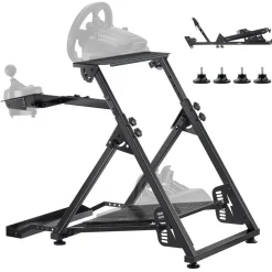 VEVOR Racing Wheel Stand, Adjustable & Foldable Simulator Stand for Logitech G923 G920 G29 G27, Thrustmaster T300RS TX F458 T500RS T3PA-PRO(F1/GT) Gaming Cockpit,Pedals Simulator NOT Included,Compact