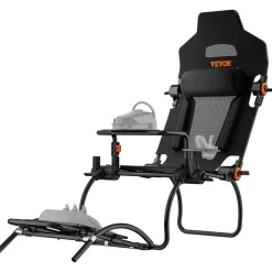 VEVOR Racing Wheel Stand Foldable For Logitech G923/G920/G29, Steering Wheel Stand & Foot Pedal Angle Adjustable,Portable Steel Driving Simulator Cockpit-Thrustmaster T248P, GT/Formula Mode Large Size