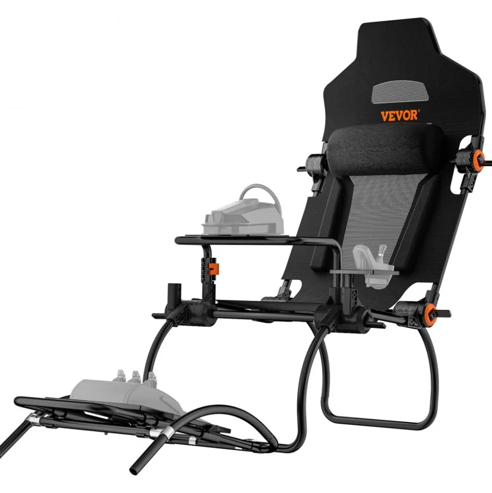 VEVOR Racing Wheel Stand Foldable For Logitech G923/G920/G29, Steering Wheel Stand & Foot Pedal Angle Adjustable,Portable Steel Driving Simulator Cockpit-Thrustmaster T248P, GT/Formula Mode Large Size