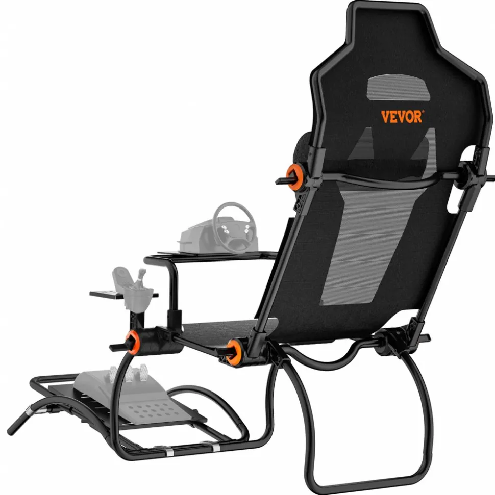VEVOR Racing Wheel Stand Foldable For Logitech G923/G920/G29, Steering Wheel Stand & Foot Pedal Angle Adjustable,Portable Steel Driving Simulator Cockpit-Thrustmaster T248P, GT/Formula Mode Large Size