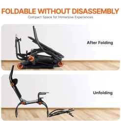 VEVOR Racing Wheel Stand Foldable For Logitech G923/G920/G29, Steering Wheel Stand & Foot Pedal Angle Adjustable,Portable Steel Driving Simulator Cockpit-Thrustmaster T248P, GT/Formula Mode Large Size