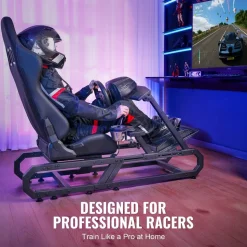 VEVOR Racing Wheel Stand For Logitech G923/G920/G29, Heavy Duty Steel Driving Simulator Cockpit-Thrustmaster T248P, Steering Wheel Bracket Height & Foot Pedal Angle Adjustable,Max Load 330 LBS Compact