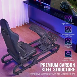 VEVOR Racing Wheel Stand For Logitech G923/G920/G29, Heavy Duty Steel Driving Simulator Cockpit-Thrustmaster T248P, Steering Wheel Bracket Height & Foot Pedal Angle Adjustable,Max Load 330 LBS Compact