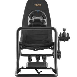 VEVOR Racing Wheel Stand, Heavy-Duty Integrated Simulator Cockpit Steering Stand, Fit Logitech G25,G27,G29,G920,G923, Thrustmaster T300RS,TX F458,T500RS,T3PA-PRO (F1/GT) and CSR Pedals, Black